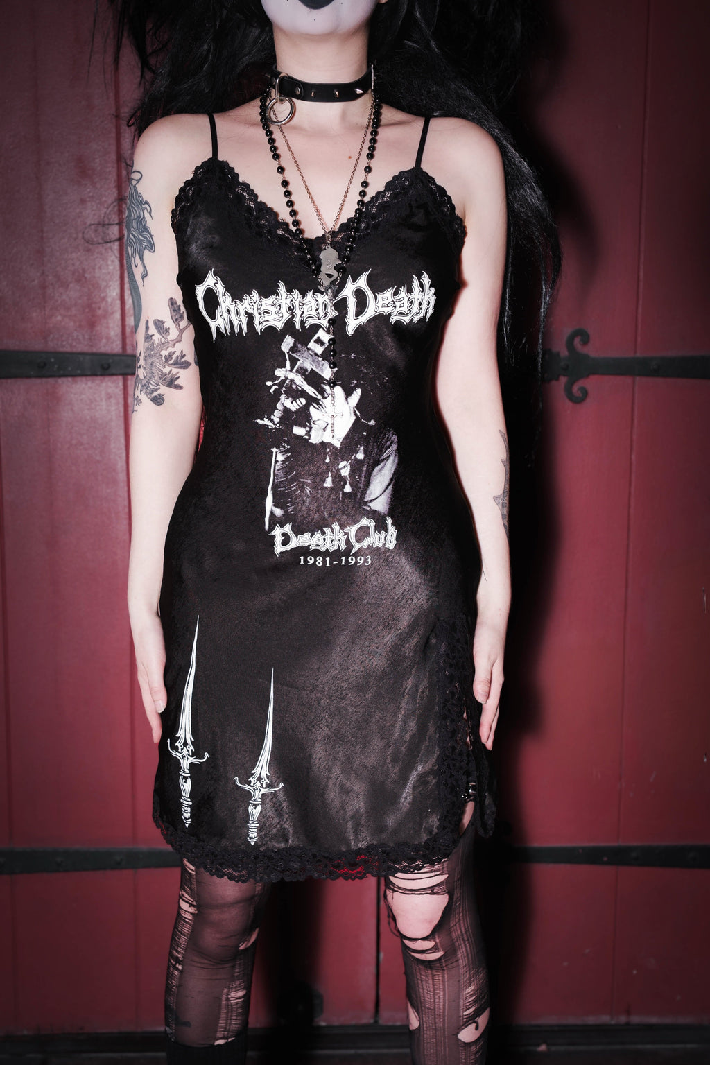 Vera's Eyecandy Christian Death Mini Slip Metal Dress