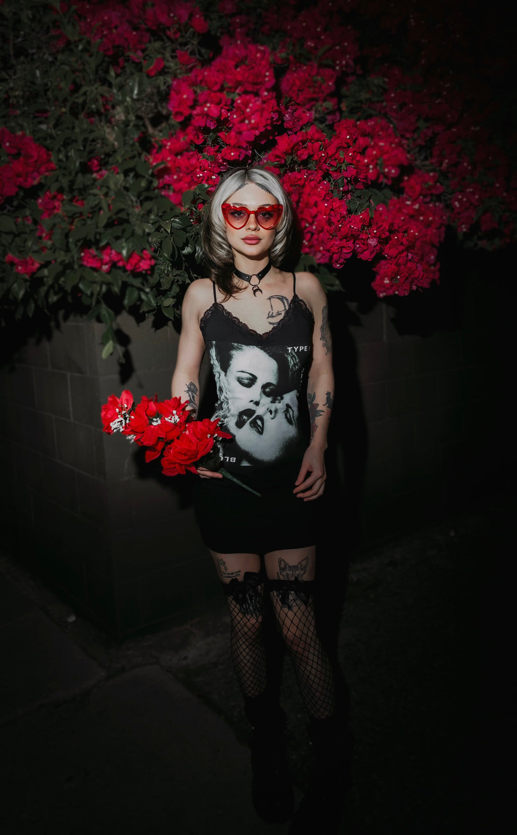 Vera's Eyecandy Type O' Negative Lace Strap Metal Dress