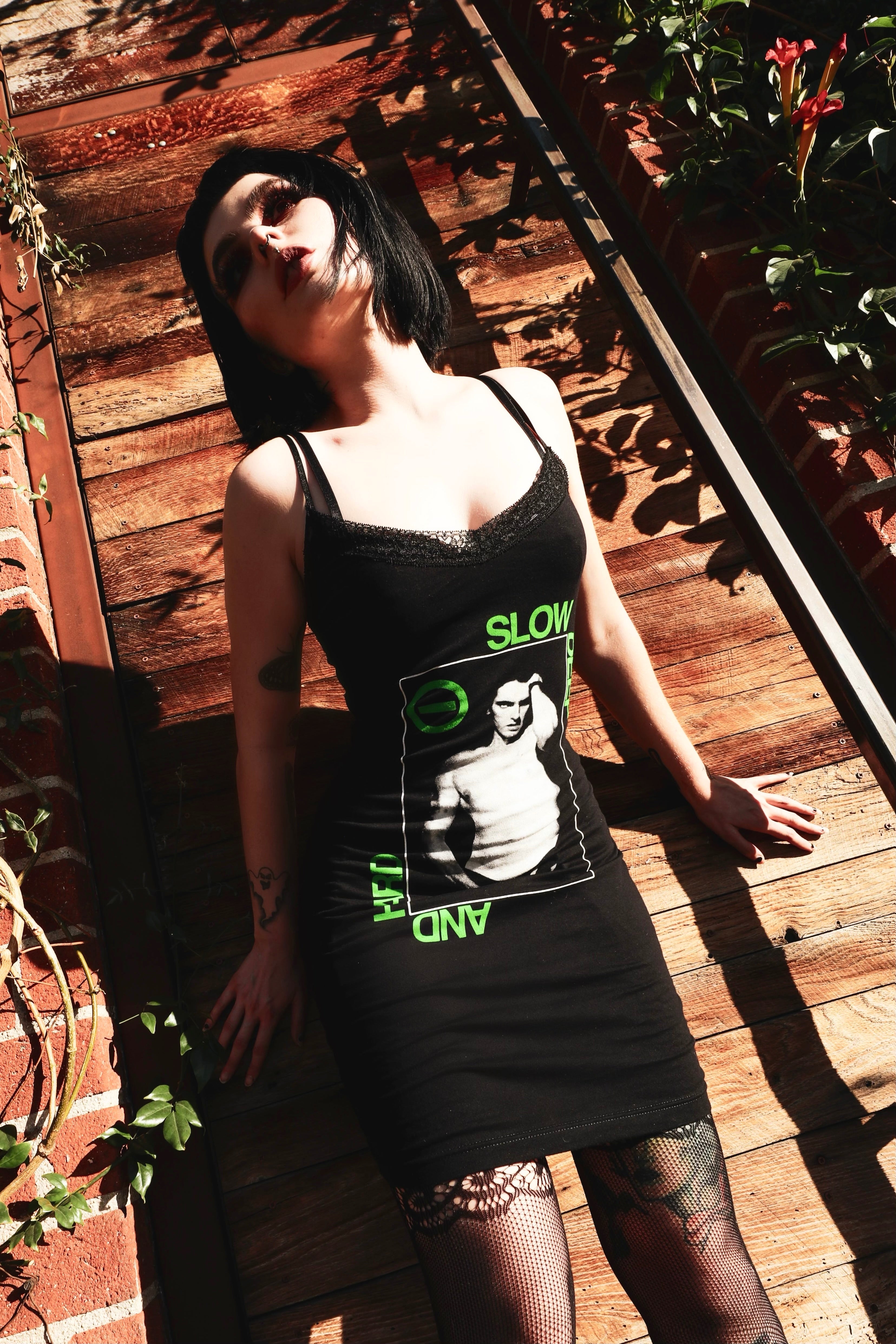 Vera's Eyecandy Peter Steele 'Slow Deep' Lace Strap Dress