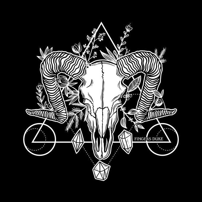 Fingers Duke Goat Skull Zip Up Hoodie