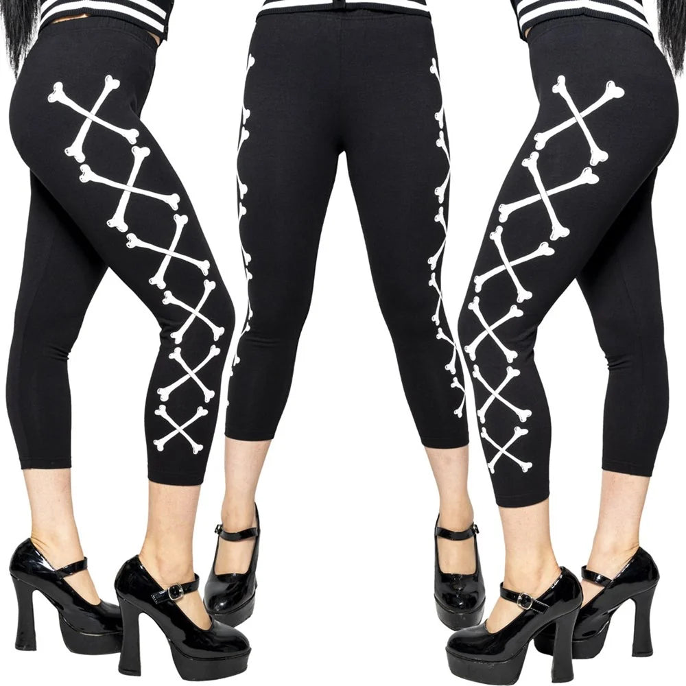 Kreepsville 666 Crossbones Capri Leggings