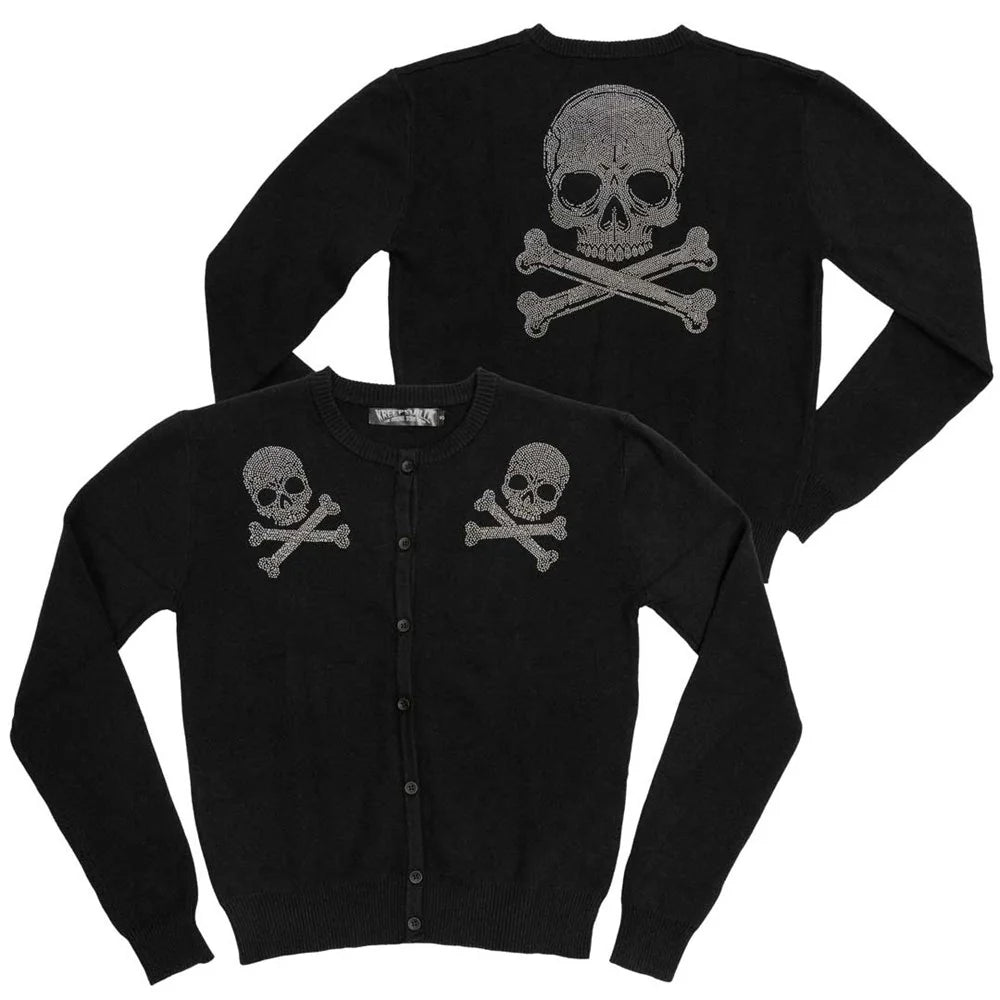 Kreepsville 666 Skull Studded Cardigan
