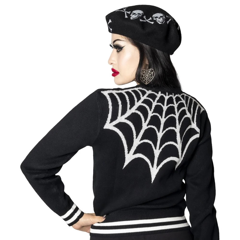 Kreepsville 666 Spiderweb White Cardigan