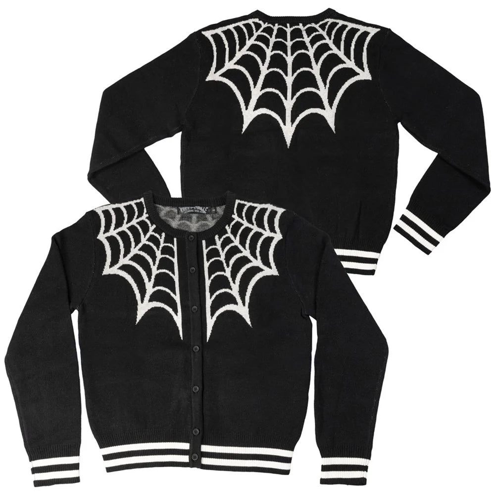 Kreepsville 666 Spiderweb White Cardigan