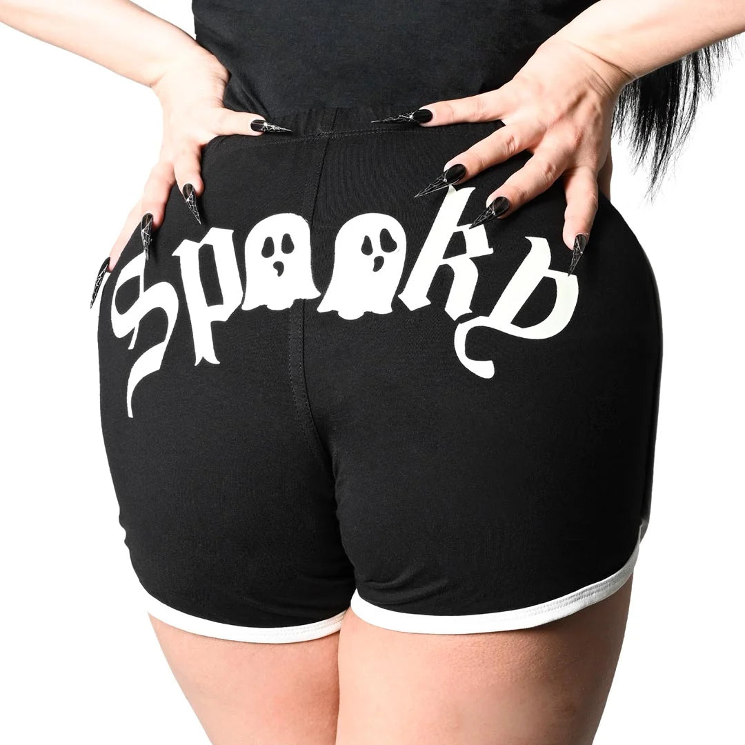 Kreepsville 666 Spooky Ghost Glow Womens Booty Shorts