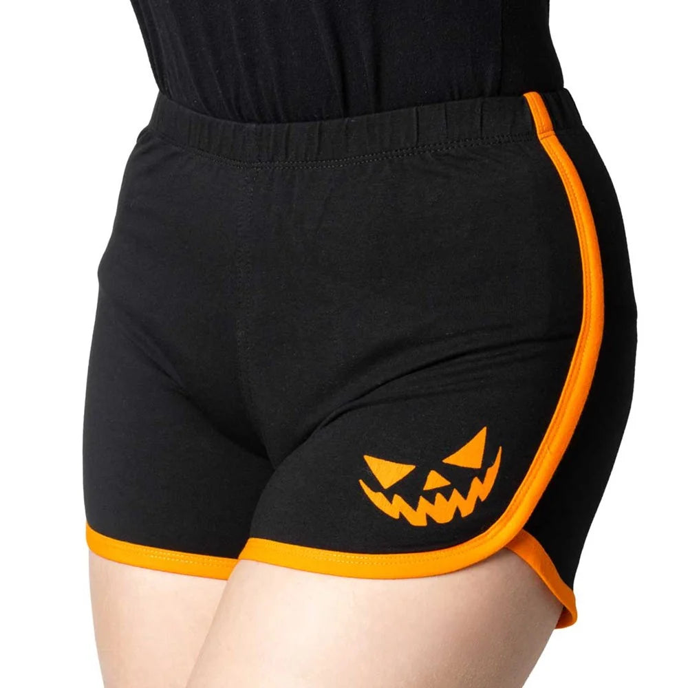 Kreepsville 666 Pumpkin Trick Or Treat Womens Booty Shorts