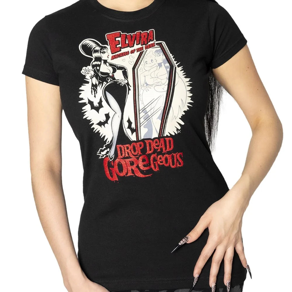 Kreepsville 666 Elvira Drop Dead Gorgeous Womens Black T-shirt