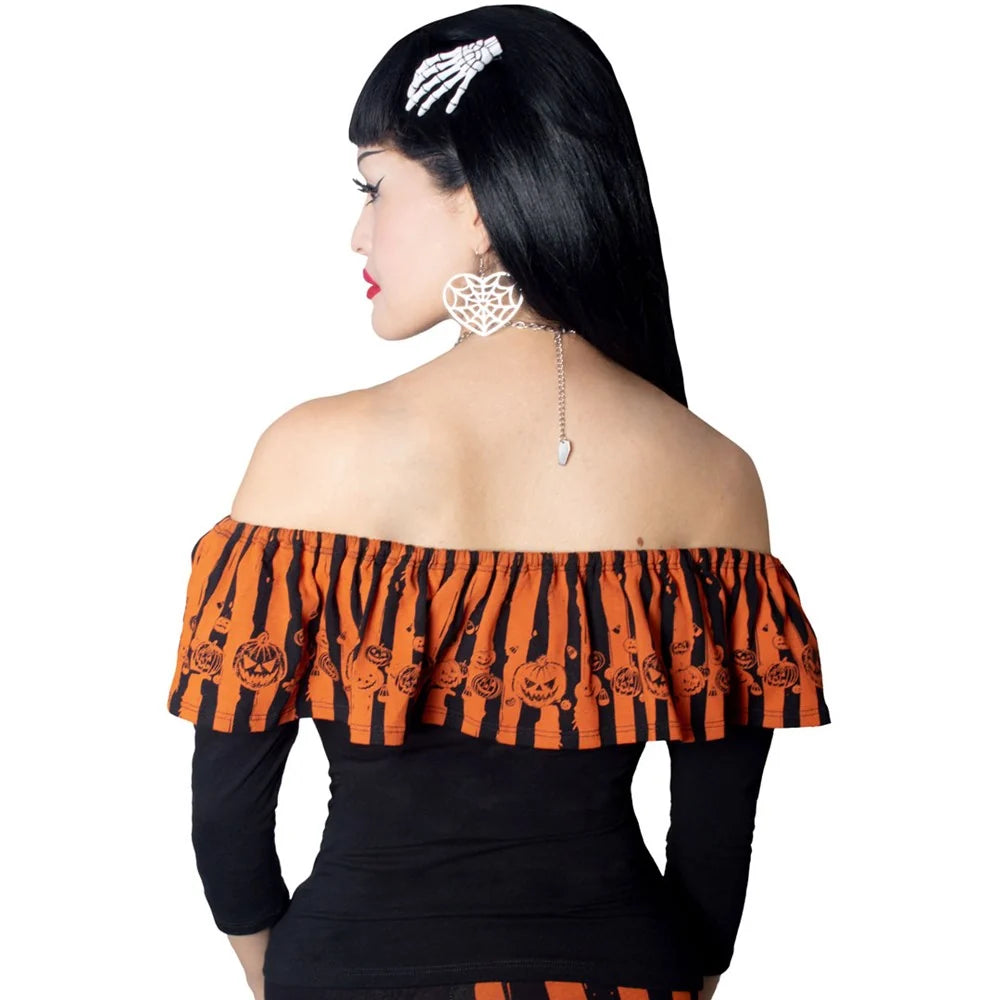 Kreepsville 666 Ruffle Top Trick Or Treat Stripe