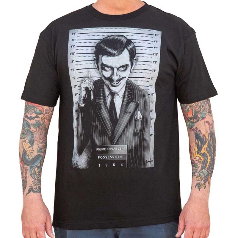 Lowbrow Art Gomez Mugshot Black Tee