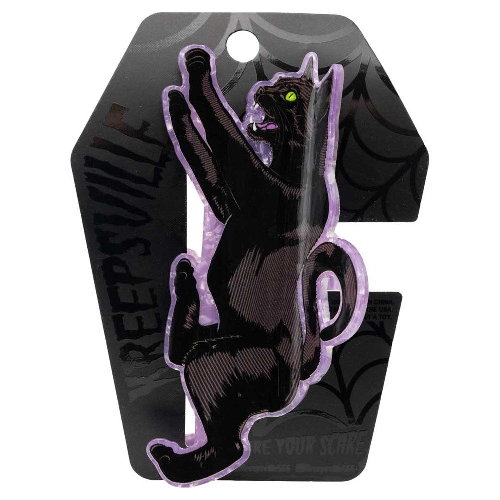 Kreepsville 666 Black Cat Purple Hair Claw Clip