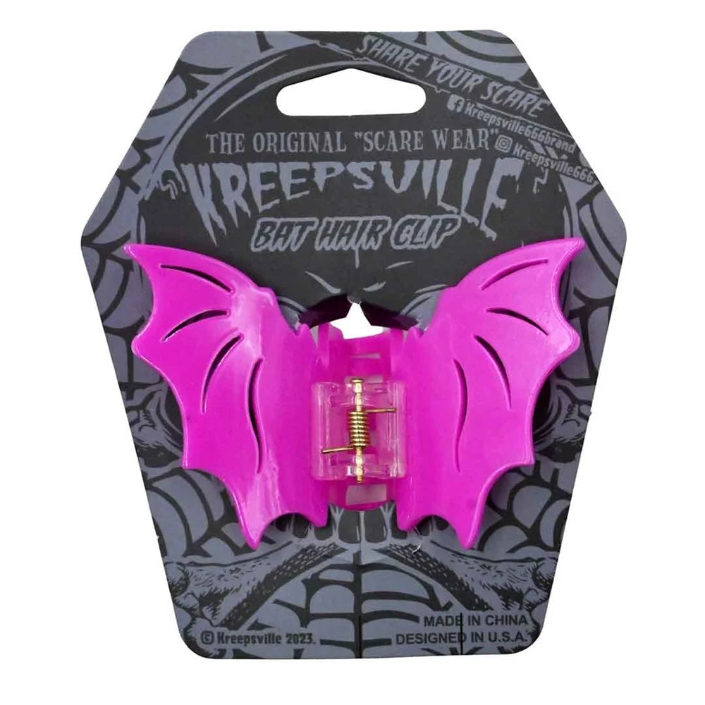 Kreepsville 666 Bat Hair Claw Clip Pink