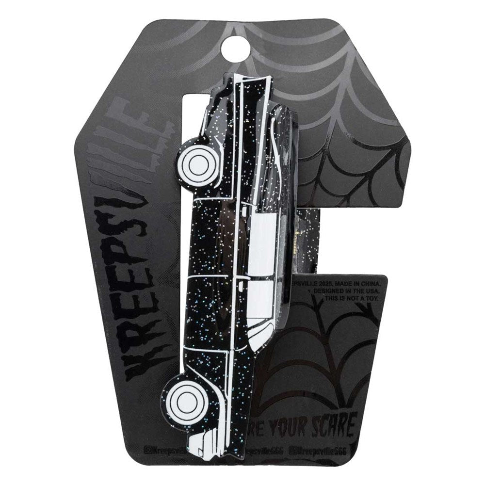 Kreepsville 666 Hearse Black Glitter Hair Claw Clip