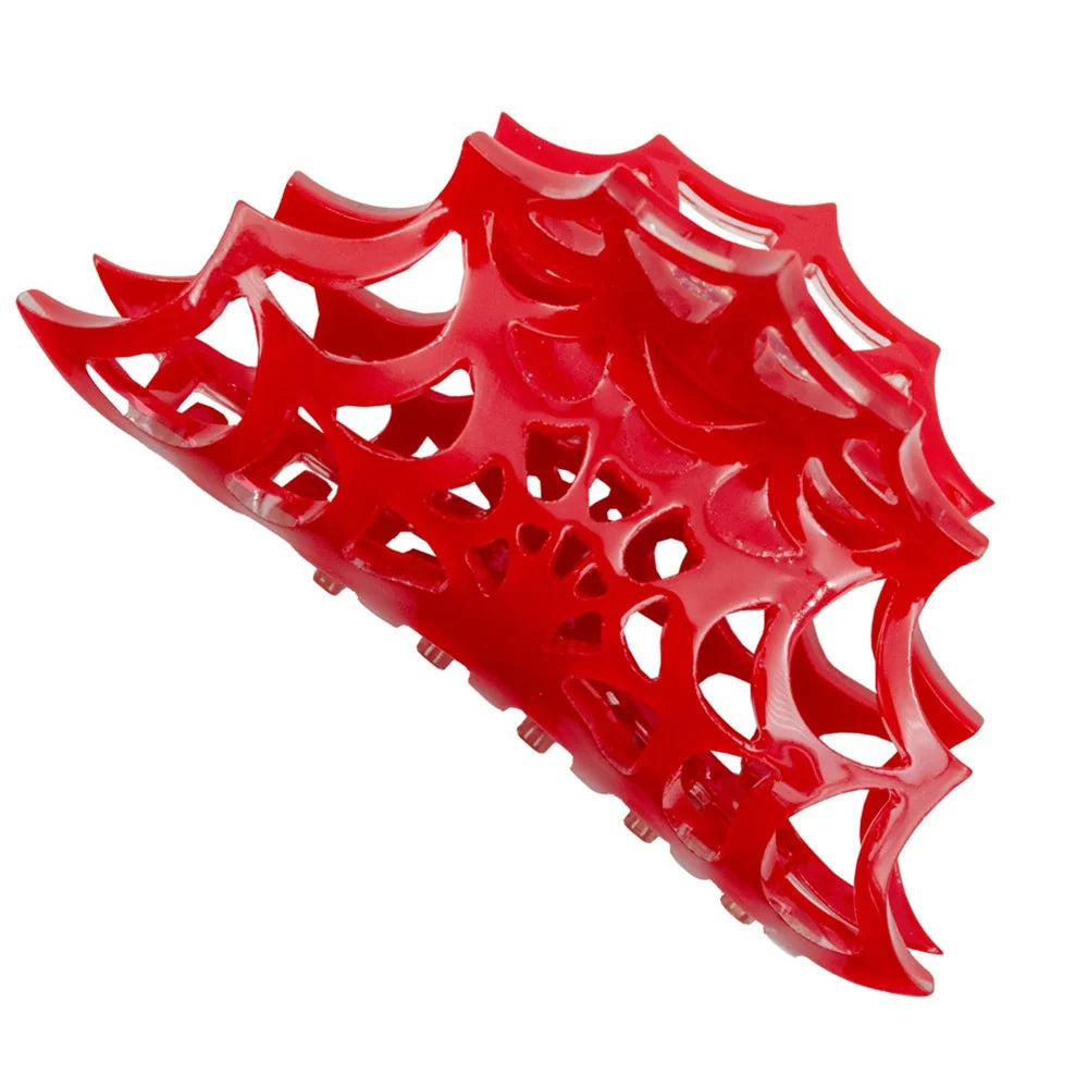Kreepsville 666 Spiderweb Hair Claw Clip Red