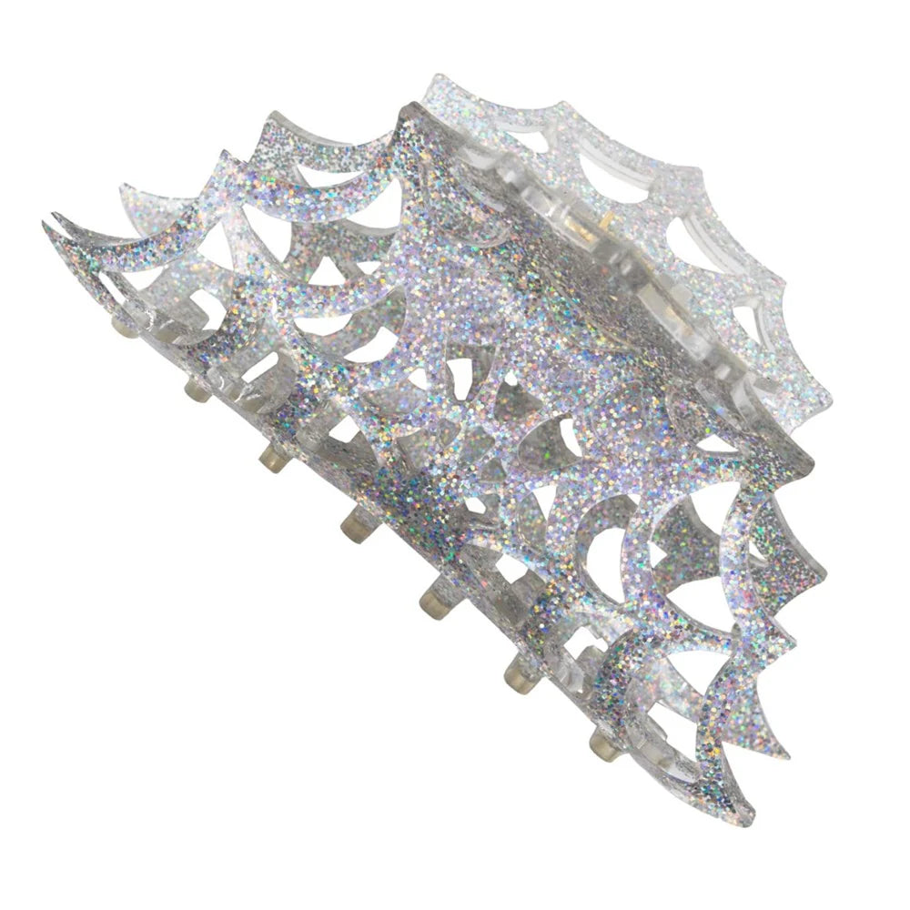 Kreepsville 666 Spiderweb Hair Claw Clip Silver