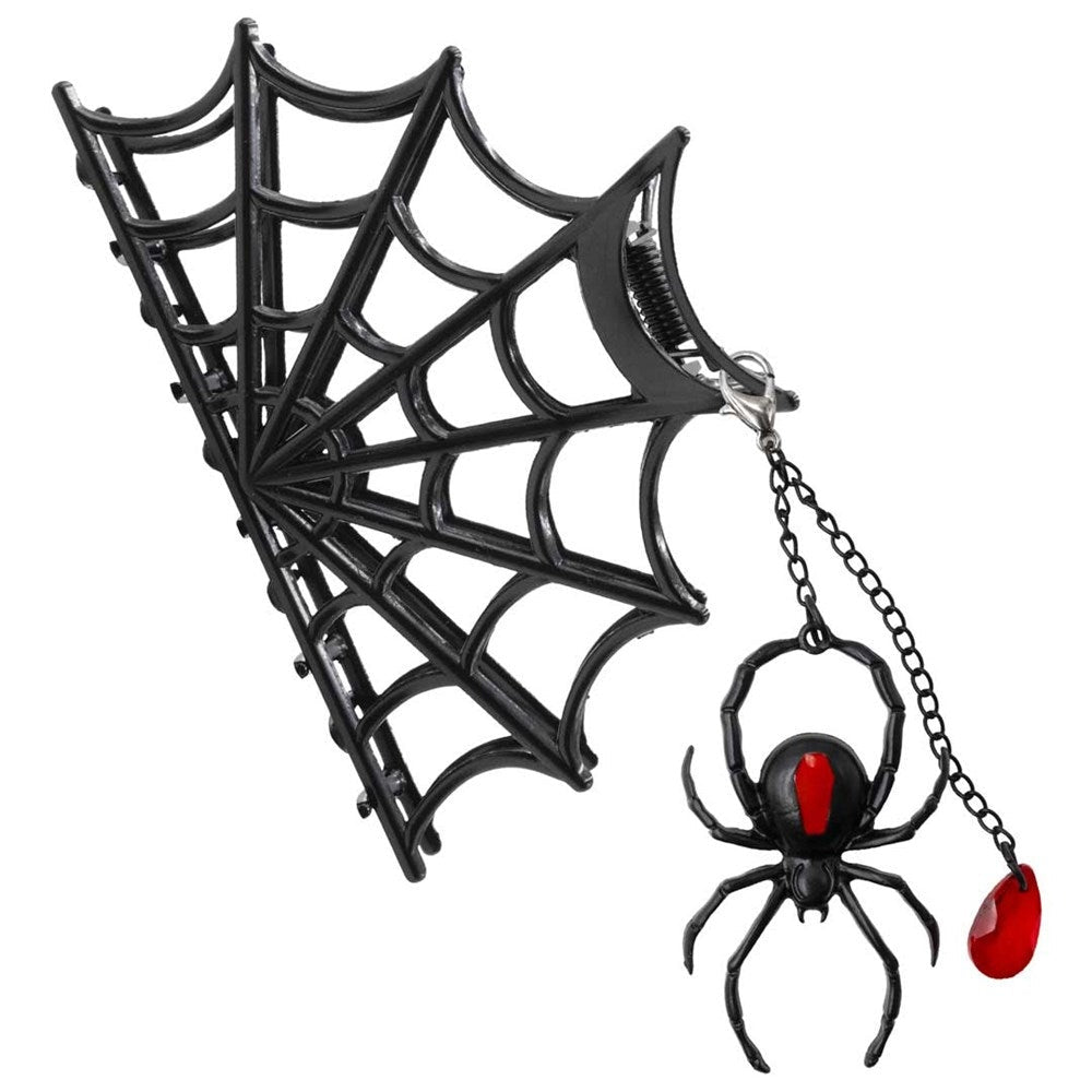 Kreepsville 666 Black Spider Charm Web Claw Hair Clip