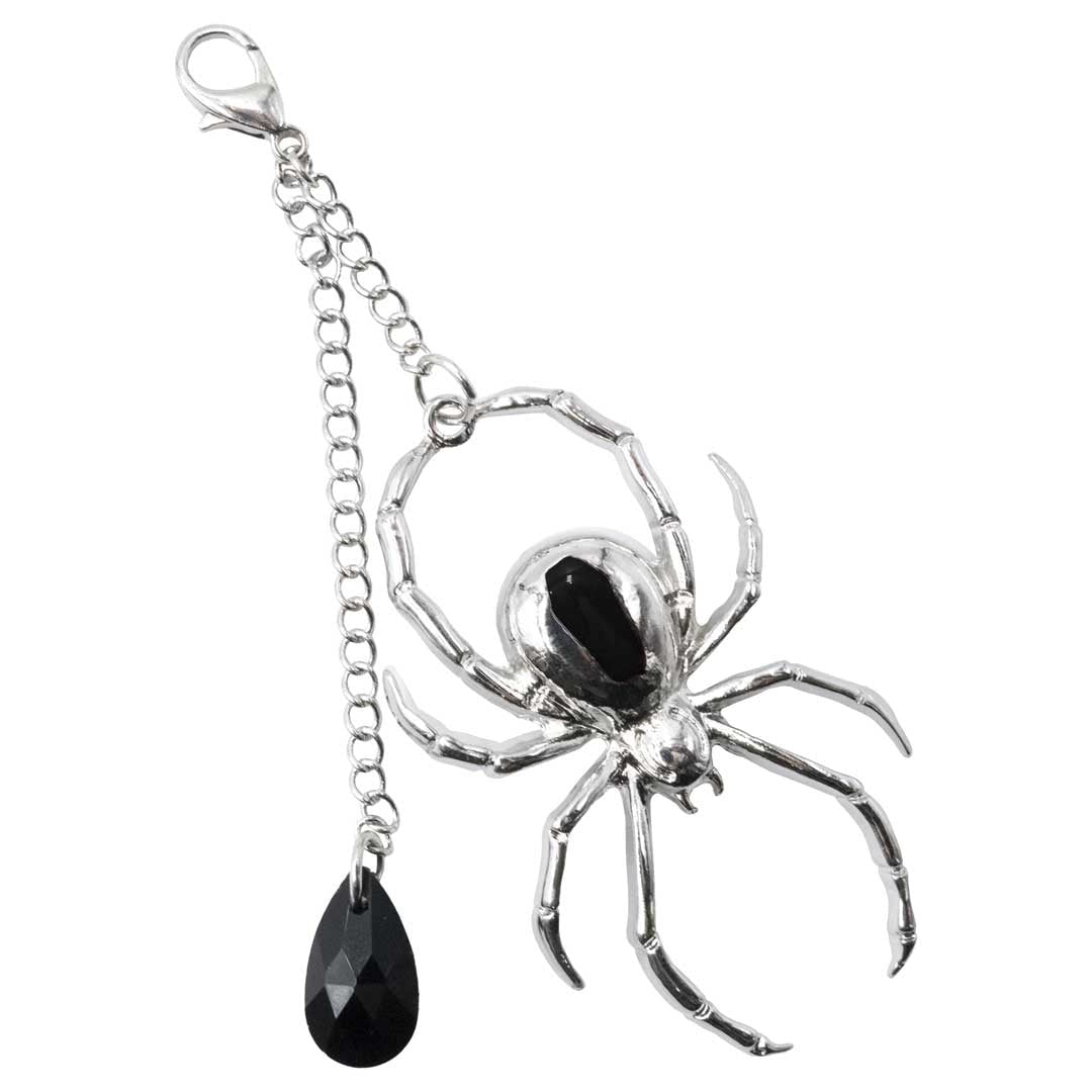 Kreepsville 666 Silver Spider Charm Web Claw Hair Clip