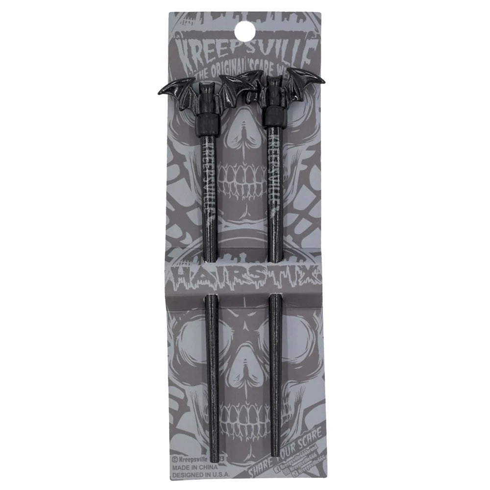 Kreepsville 666 Black Bat Hair Sticks