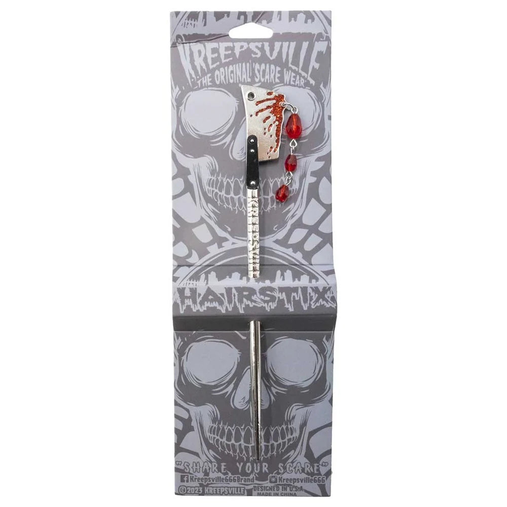 Kreepsville 666 Cleaver Blood Drip Hair Stick