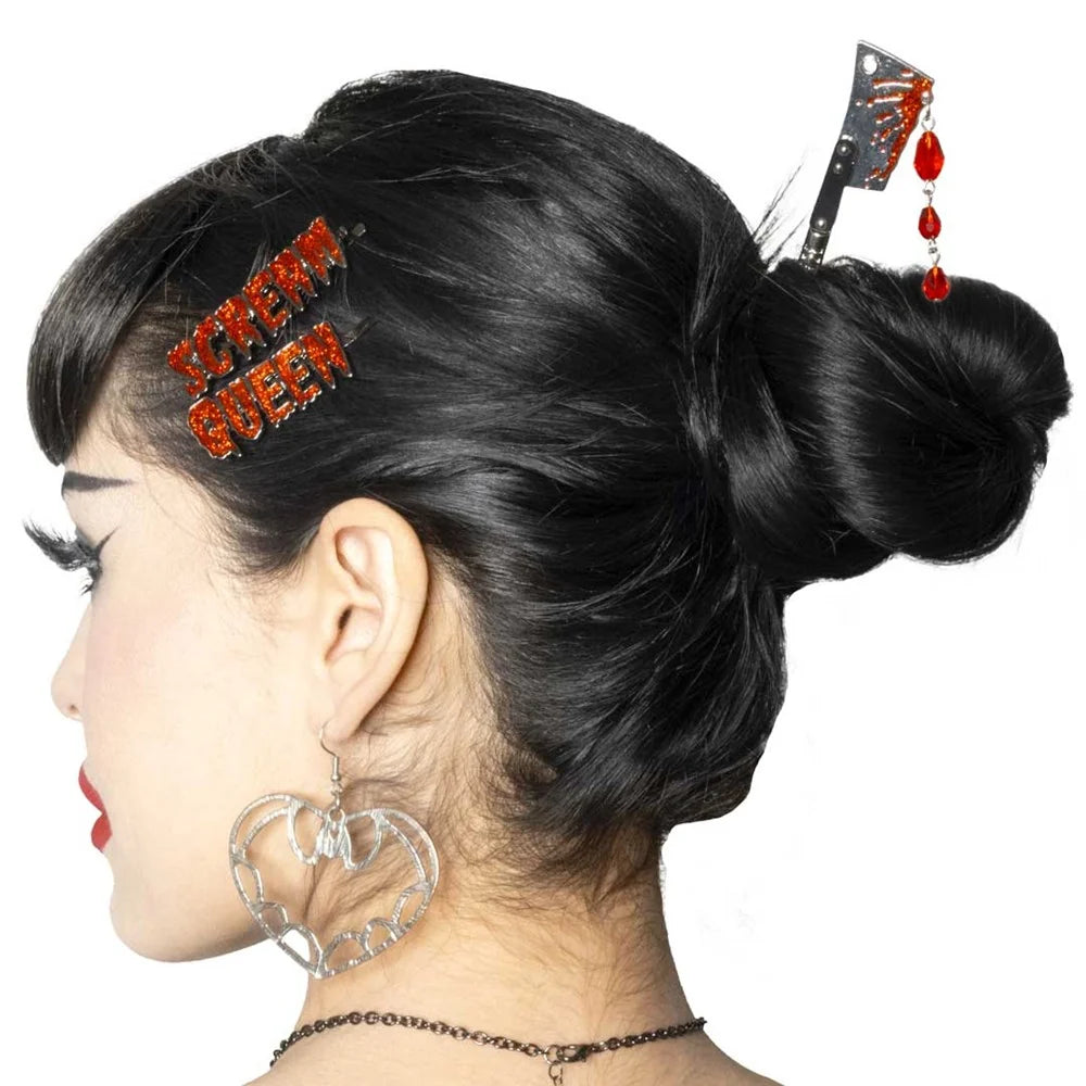 Kreepsville 666 Cleaver Blood Drip Hair Stick