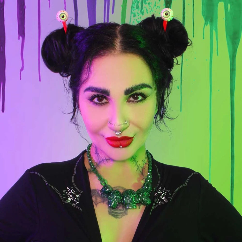 Kreepsville 666 Eyeball Green Hair Sticks