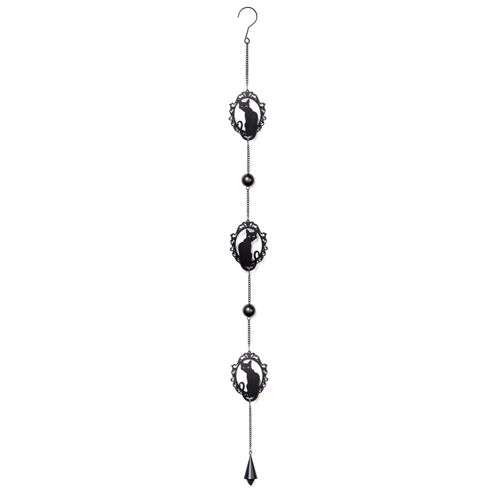 Alchemy Gothic Feline Silhouette Hanging Decor Wind Chime HD20