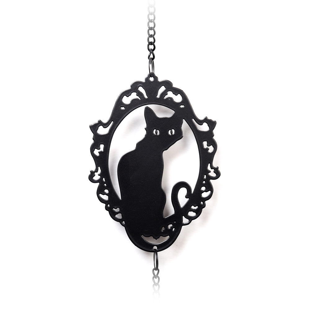 Alchemy Gothic Feline Silhouette Hanging Decor Wind Chime HD20