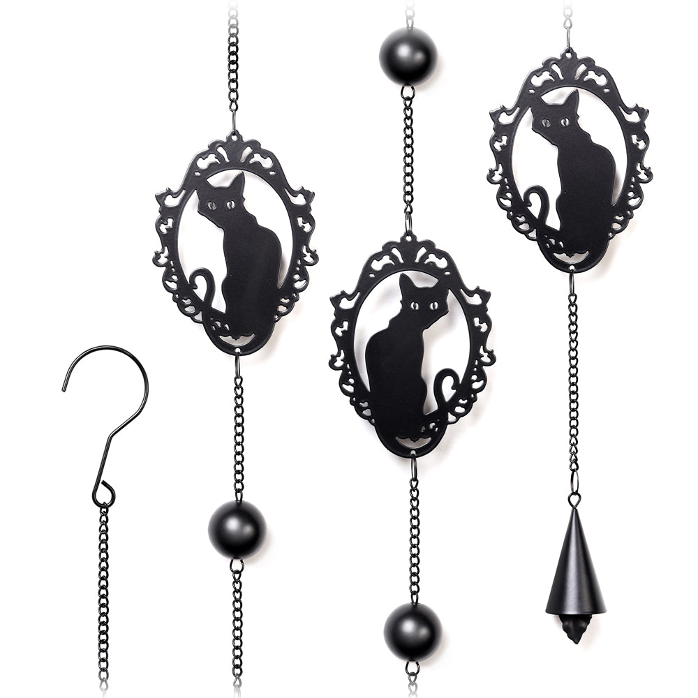 Alchemy Gothic Feline Silhouette Hanging Decor Wind Chime HD20
