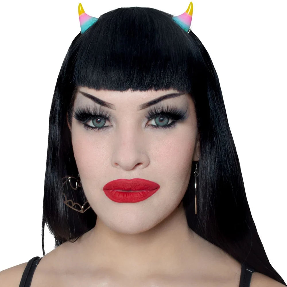 Kreepsville 666 Horror Hair Horns - Rainbow