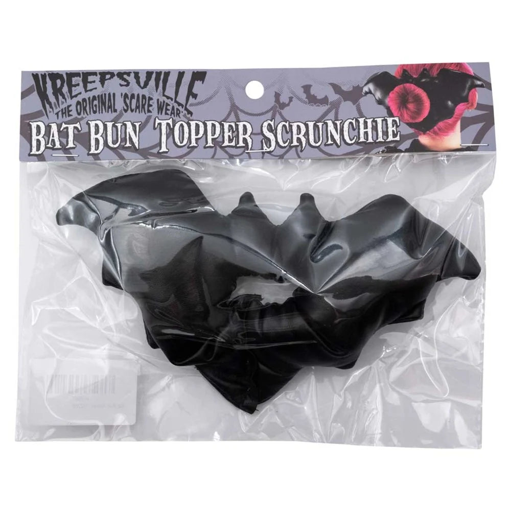 Kreepsville 666 Vegan Leather Black Bat Bun Topper