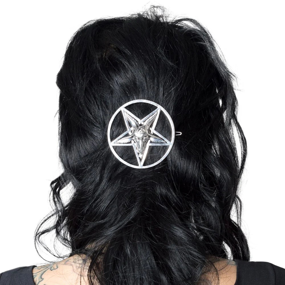 Kreepsville 666 Baphomet Circle Hair Clip
