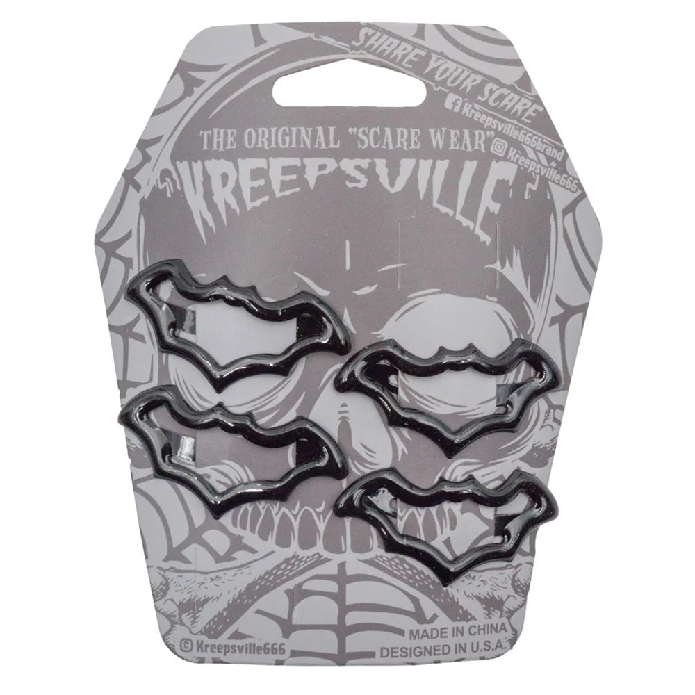 Kreepsville 666 Bat Snap Hair Clips Black