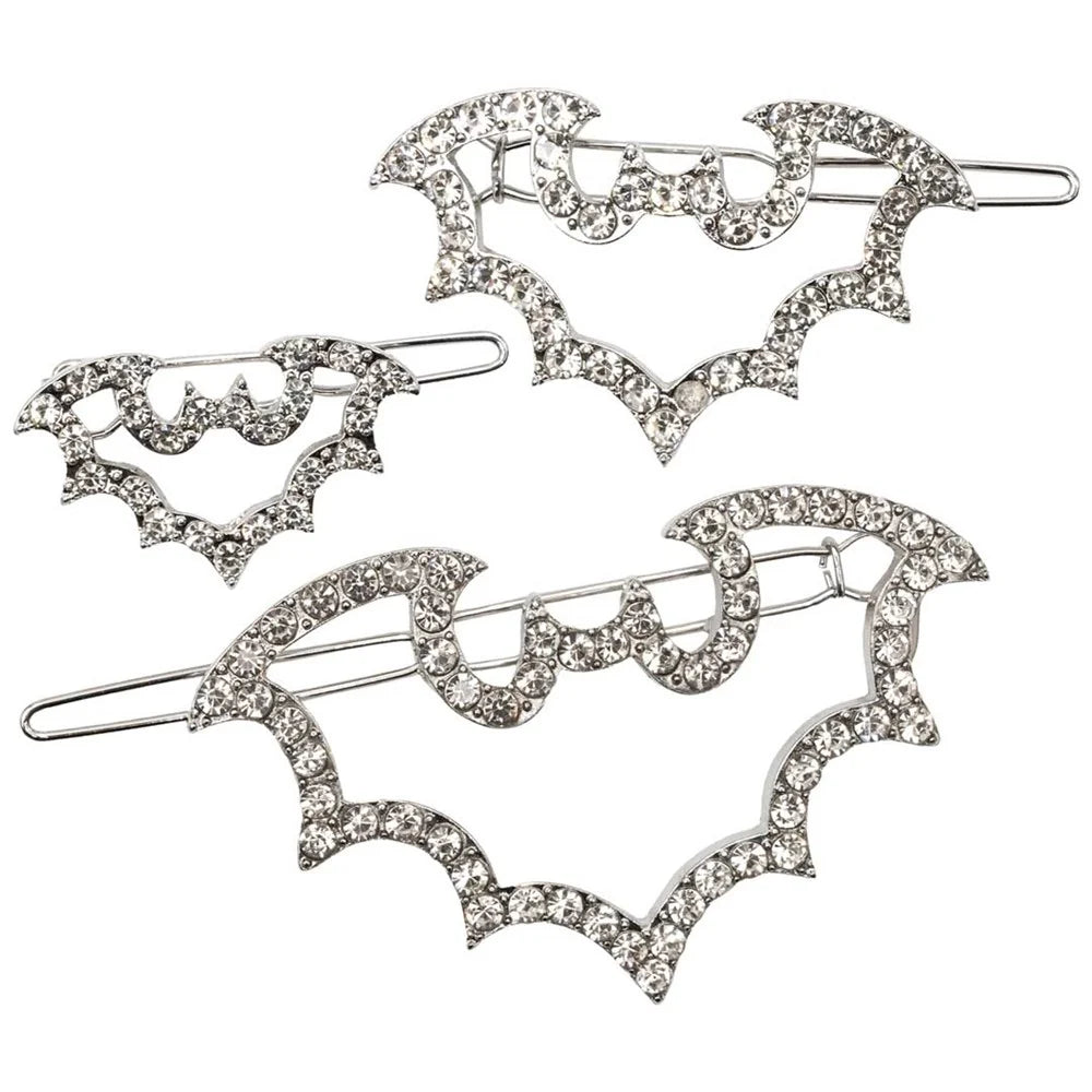 Kreepsville 666 Bat Outline Bling Hair Clips Pair