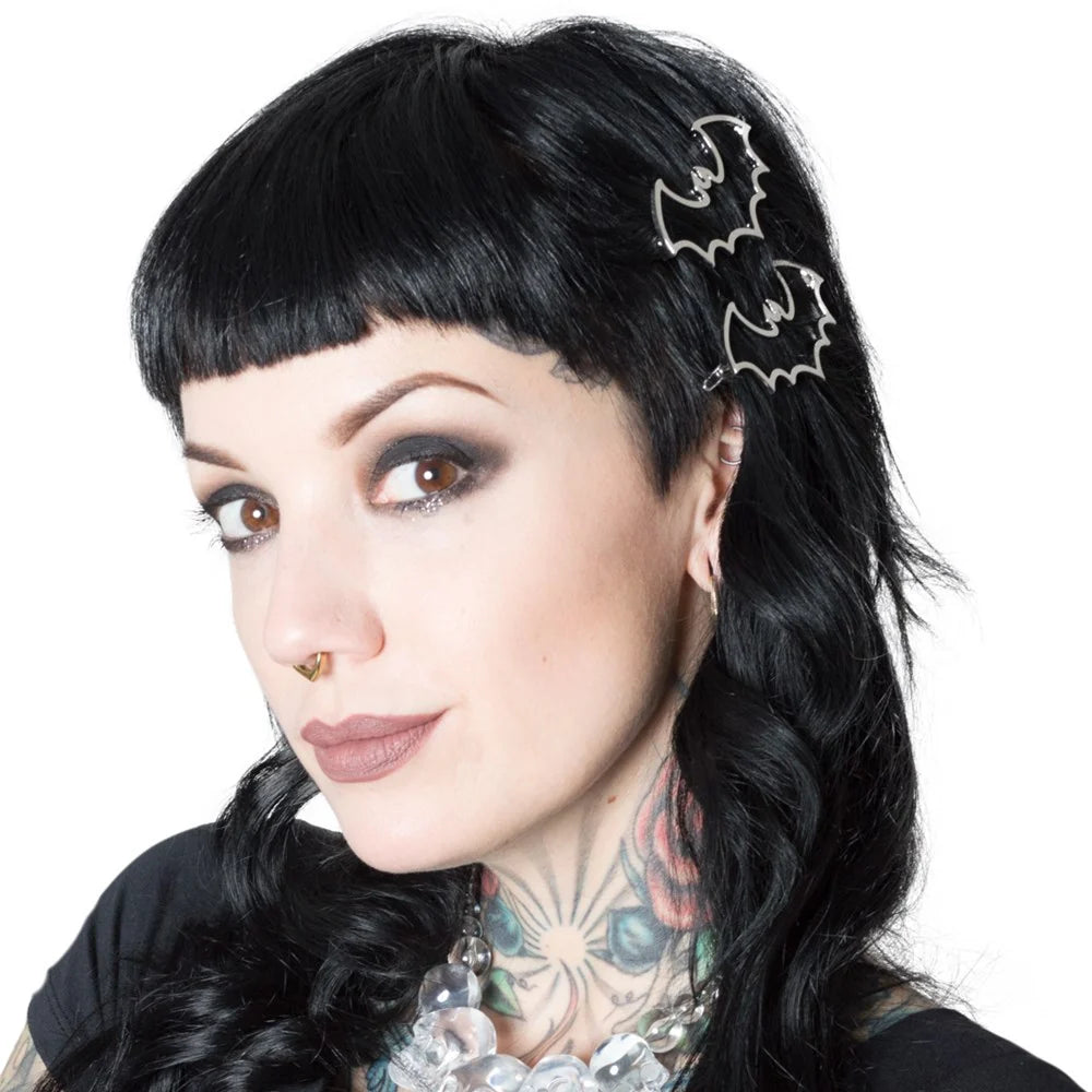 Kreepsville 666 Bat Outline Hair Clips Pair