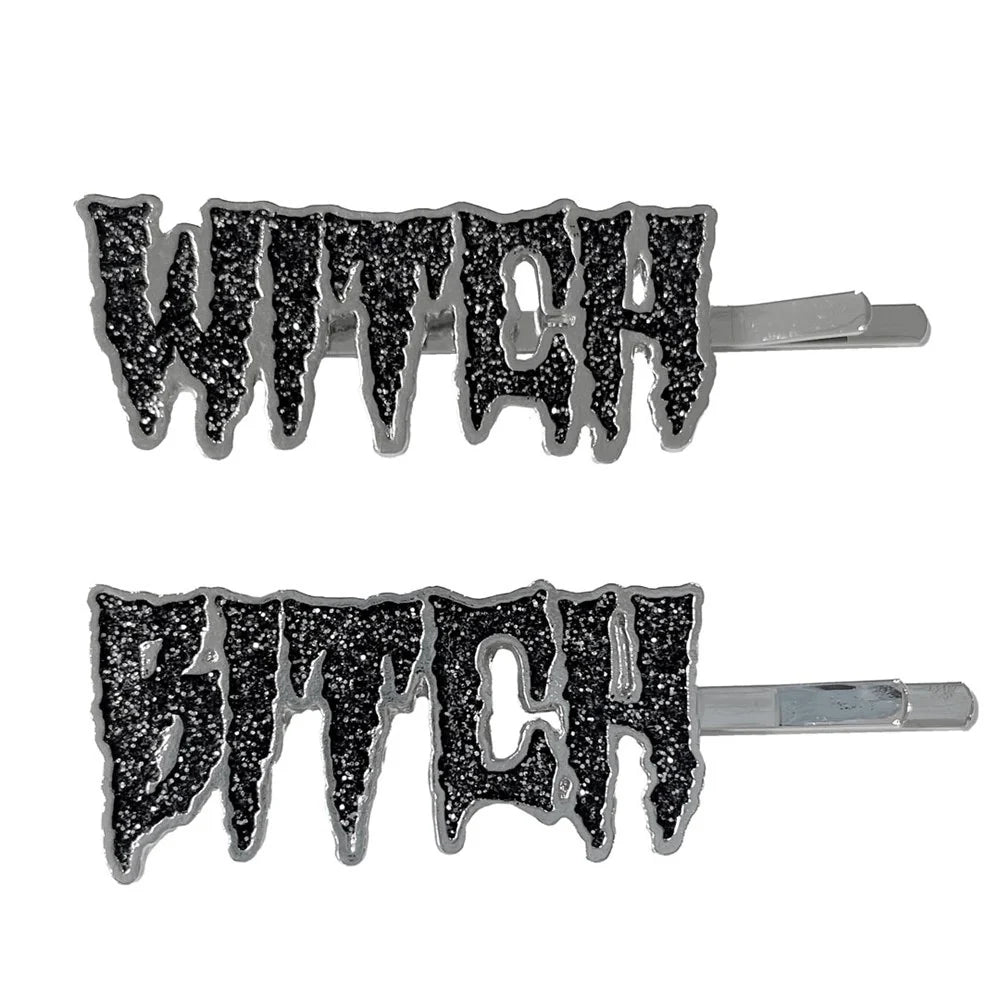 Kreepsville 666 Witch Bitch Text Hair Slides