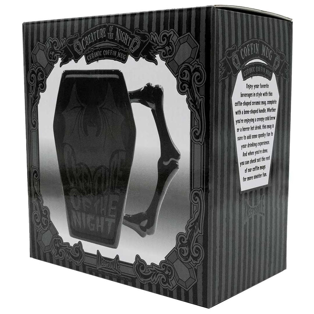 Kreepsville 666 Creature of the Night Bat Black Coffin Mug
