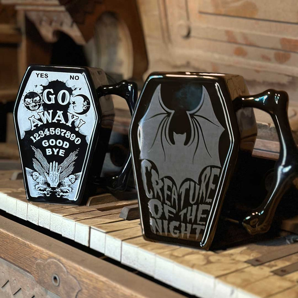 Kreepsville 666 Creature of the Night Bat Black Coffin Mug