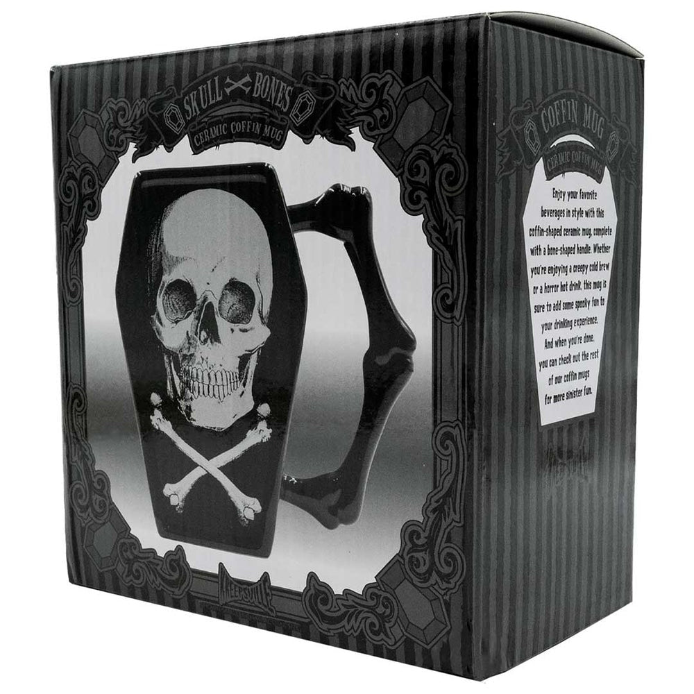 Kreepsville 666 Skull And Crossbones Black Coffin Mug