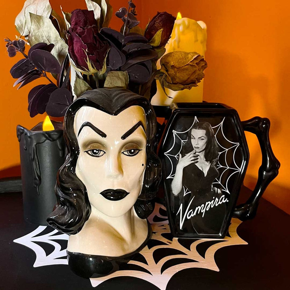 Kreepsville 666 Vampira Licensed Black Coffin Mug