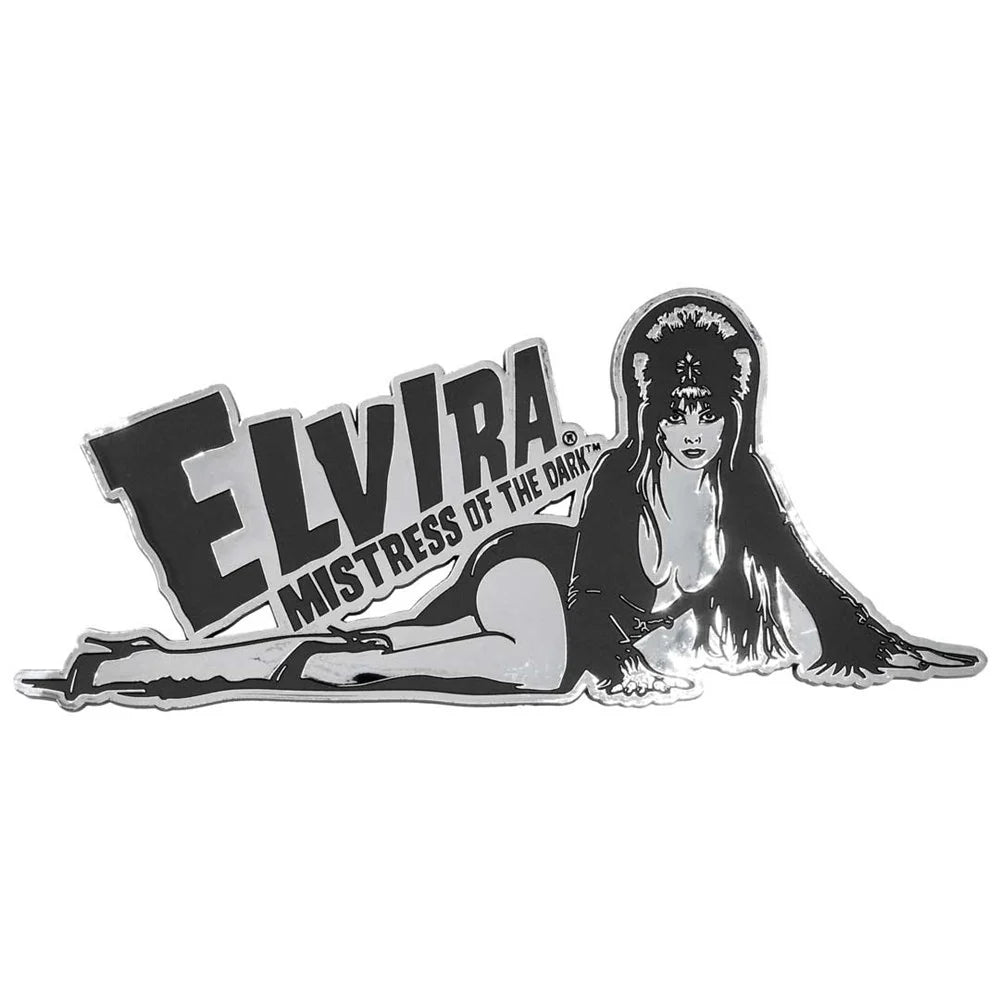 Kreepsville 666 Elvira Laid Down Mega 12" Chrome Stick On Emblem