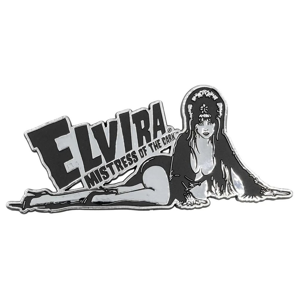 Kreepsville 666 Elvira Laid Down 6" Chrome Stick On Emblem