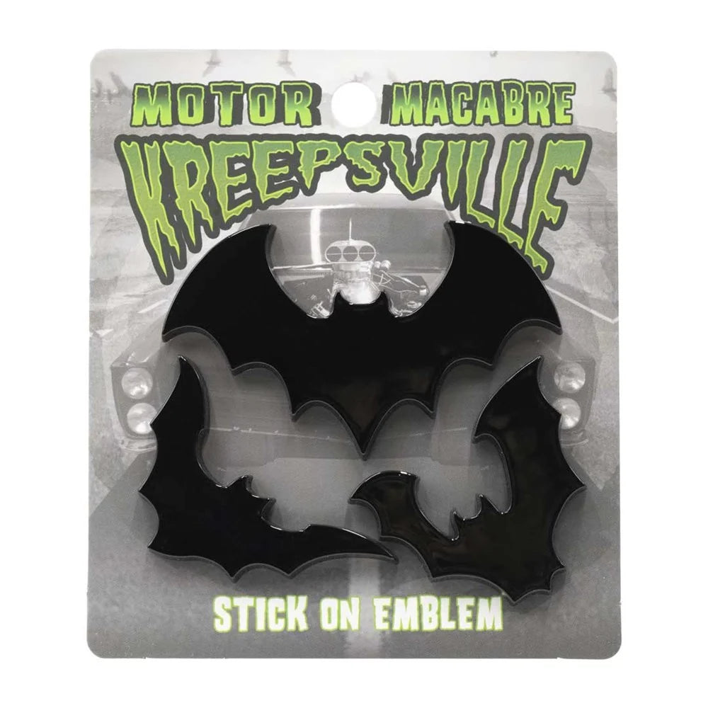 Kreepsville 666 Flying Bat Set Black Stick On Emblem