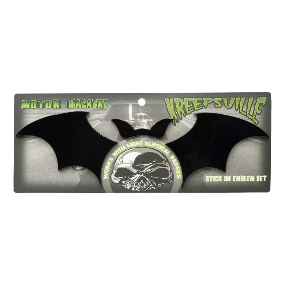 Kreepsville 666 Segmented Bat Black Stick On Emblem