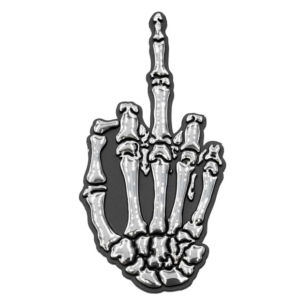 Kreepsville 666 Skeleton Middle Finger Stick On Emblem