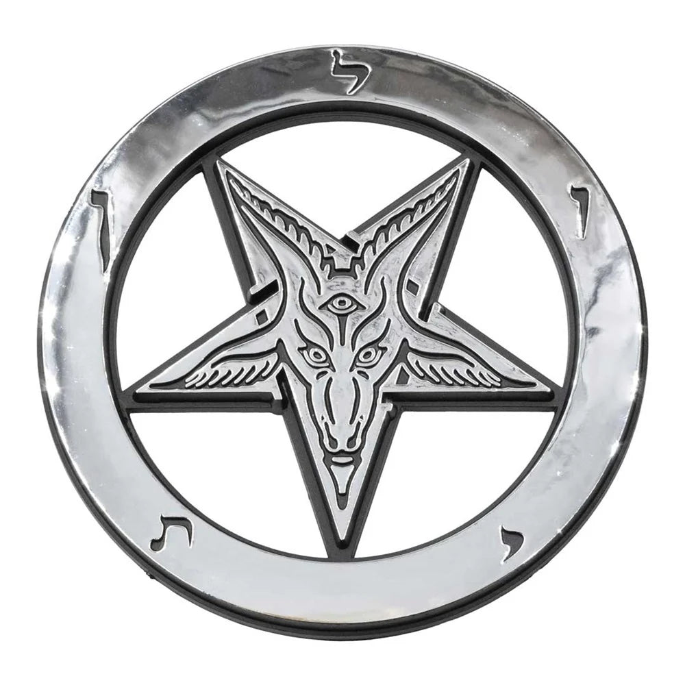 Kreepsville 666 Satanic Star Chrome Stick On Emblem