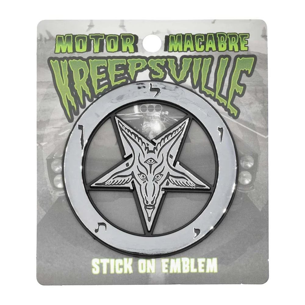 Kreepsville 666 Satanic Star Chrome Stick On Emblem