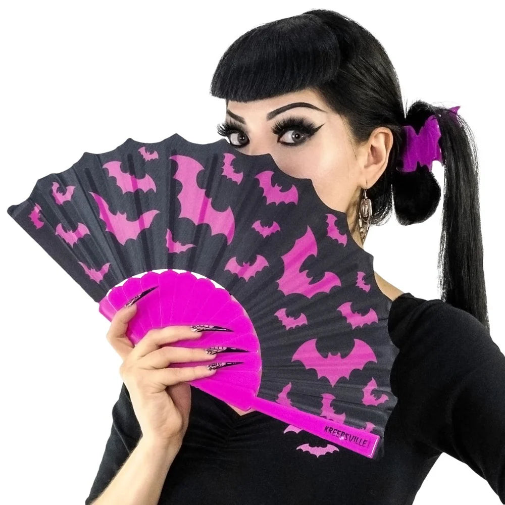 Kreepsville 666 Bat Scallop Fan Pink