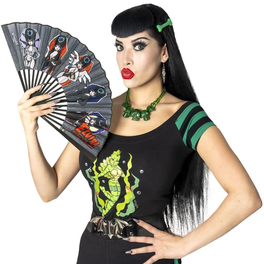 Kreepsville 666 Elvira Comic Coffin Fabric Fan