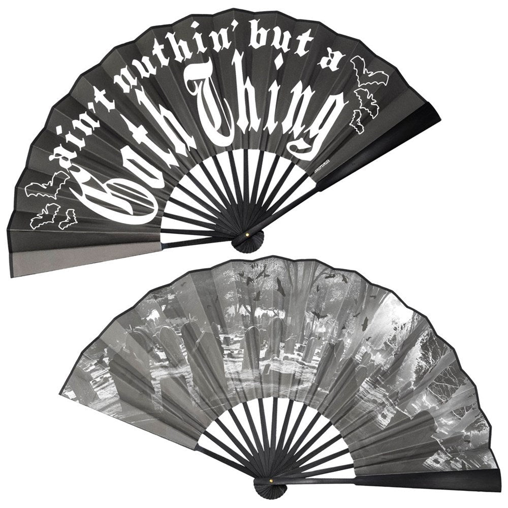 Kreepsville 666 Jumbo Goth Thing Cemetery Black Hand Fan