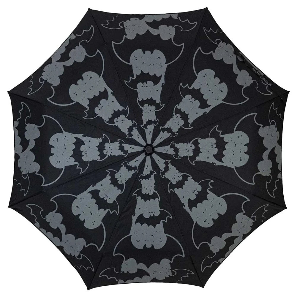 Kreepsville 666 Skull Handle Bat Stripe Anti UV Umbrella