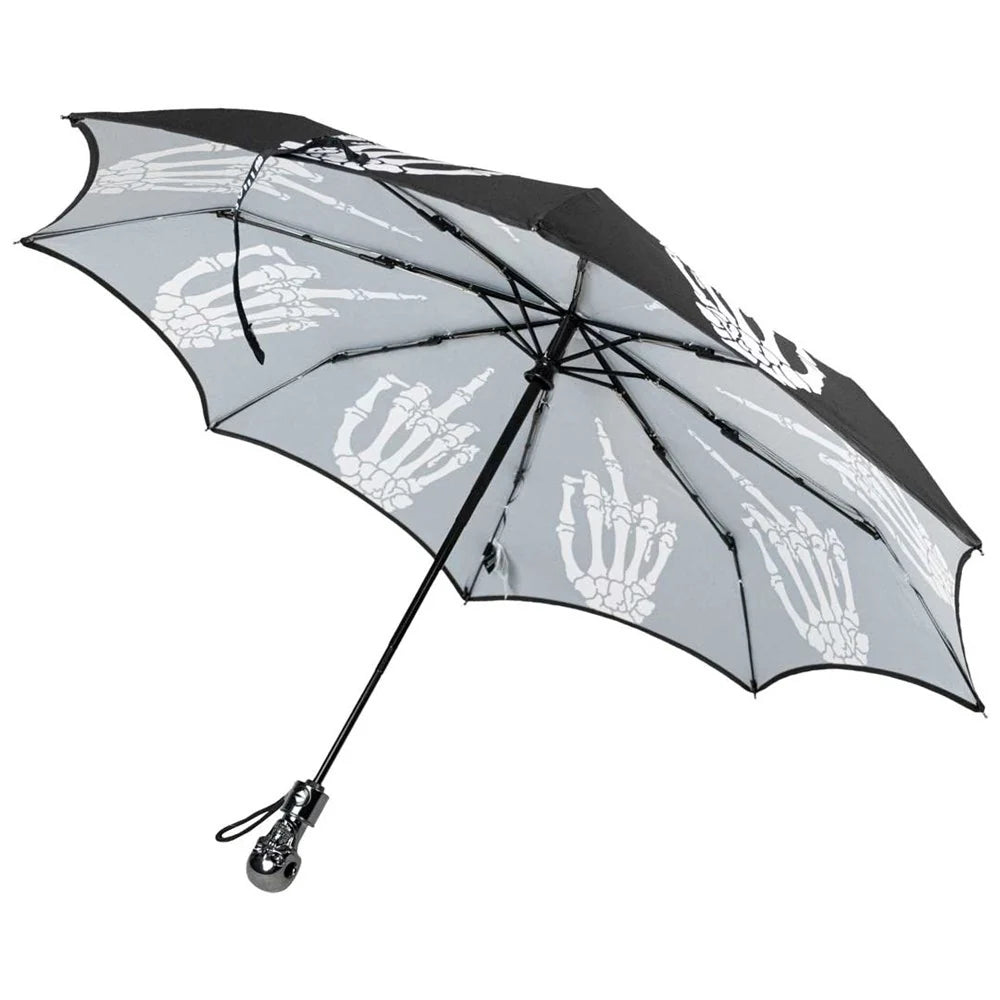 Kreepsville 666 Skull Handle Skeleton Middle Finger Anti UV Umbrella